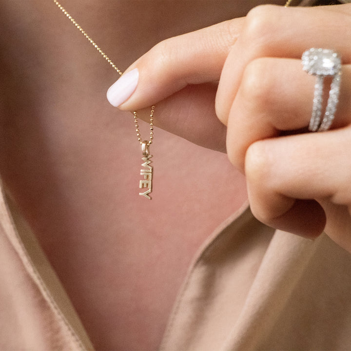 Alex Woo Lexeme Wifey Charm Necklace