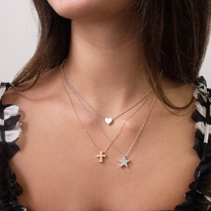 Alex Woo Faith Solid Cross Charm Necklace
