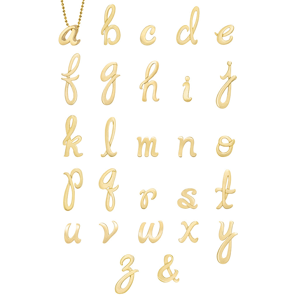 Alex Woo Autograph Letter Necklace in 18K Yellow Gold
