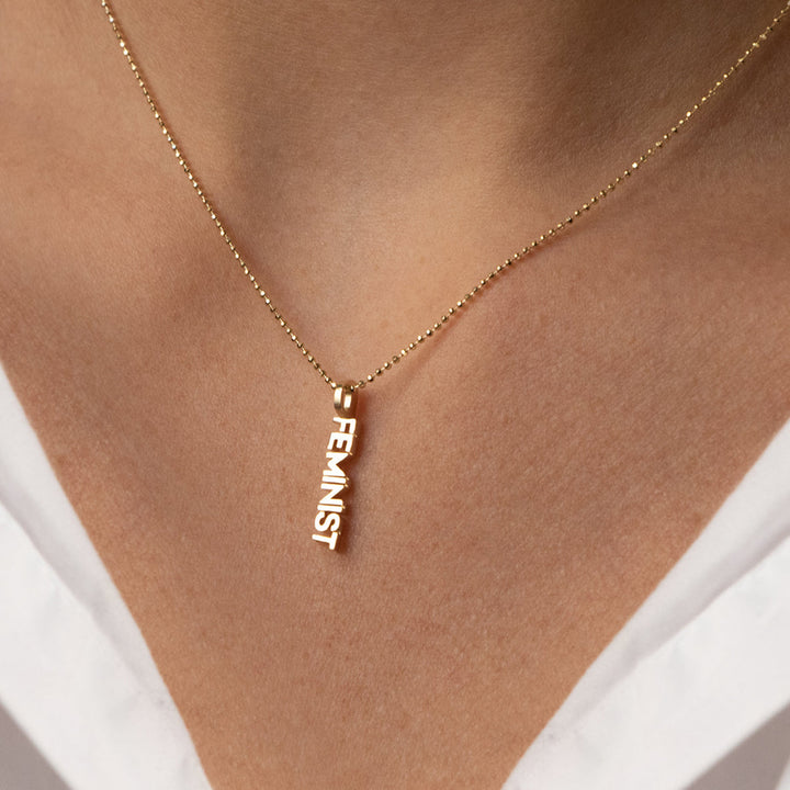 Alex Woo Lexeme Feminist Charm Necklace