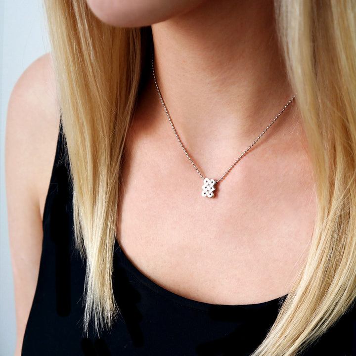 Alex Woo Luck Endless Love Knot Charm Necklace