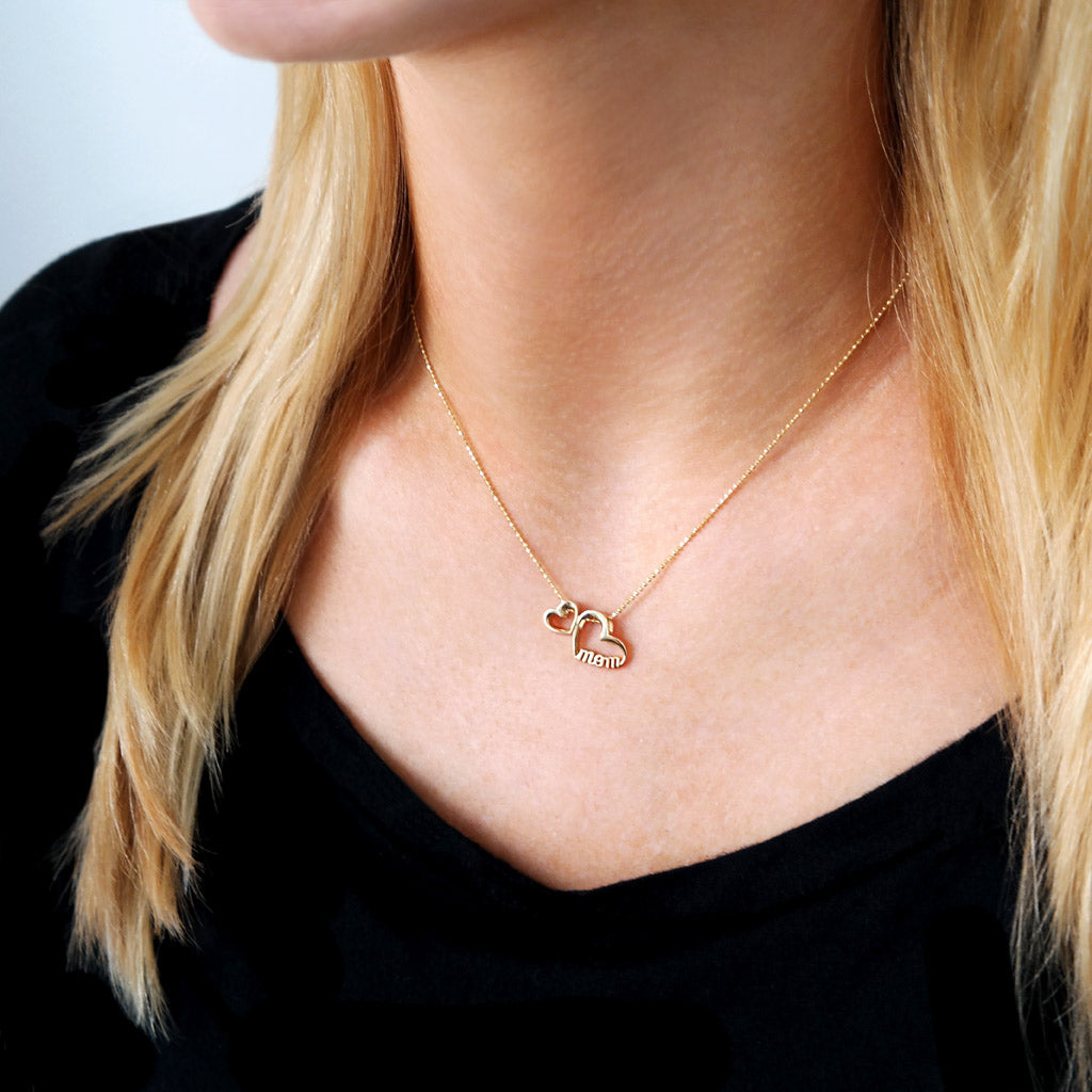 Alex Woo Words Double Mom Hearts Charm Necklace – Alex Woo Jewelry