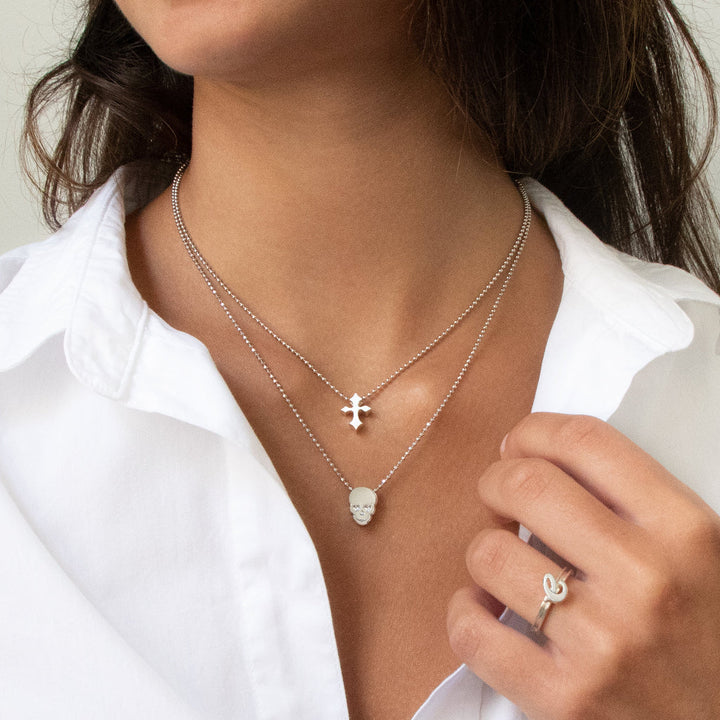 Alex Woo Rock Star Skull Charm Necklace