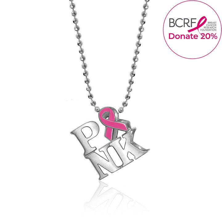 Alex Woo Activist PINK Ribbon Charm Necklace