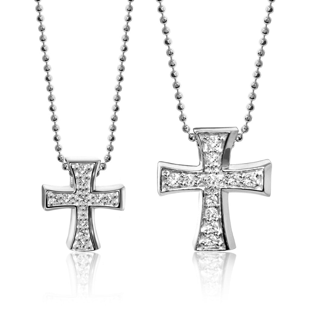 Alex Woo Faith Solid Cross Charm Necklace