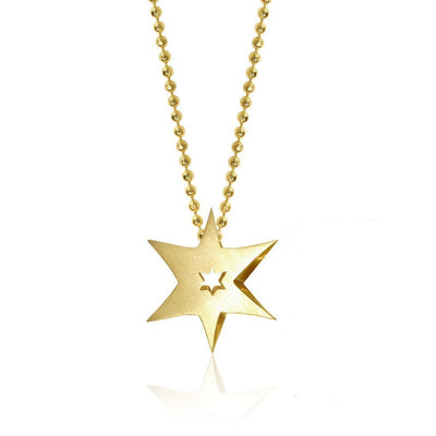 Alex Woo Faith Sunburst Star Charm Necklace
