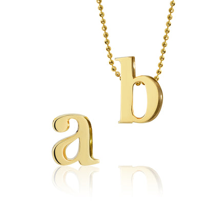 Alex Woo Little Letter Charm Necklace  in 18K Yellow Gold