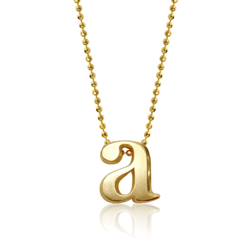 Alex Woo Letter A Initial Charm Necklace Sterling Silver/18K Yellow Gold / 20 inch