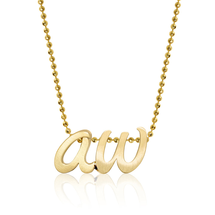 Alex Woo Custom Double Autograph Letters Charm Necklace