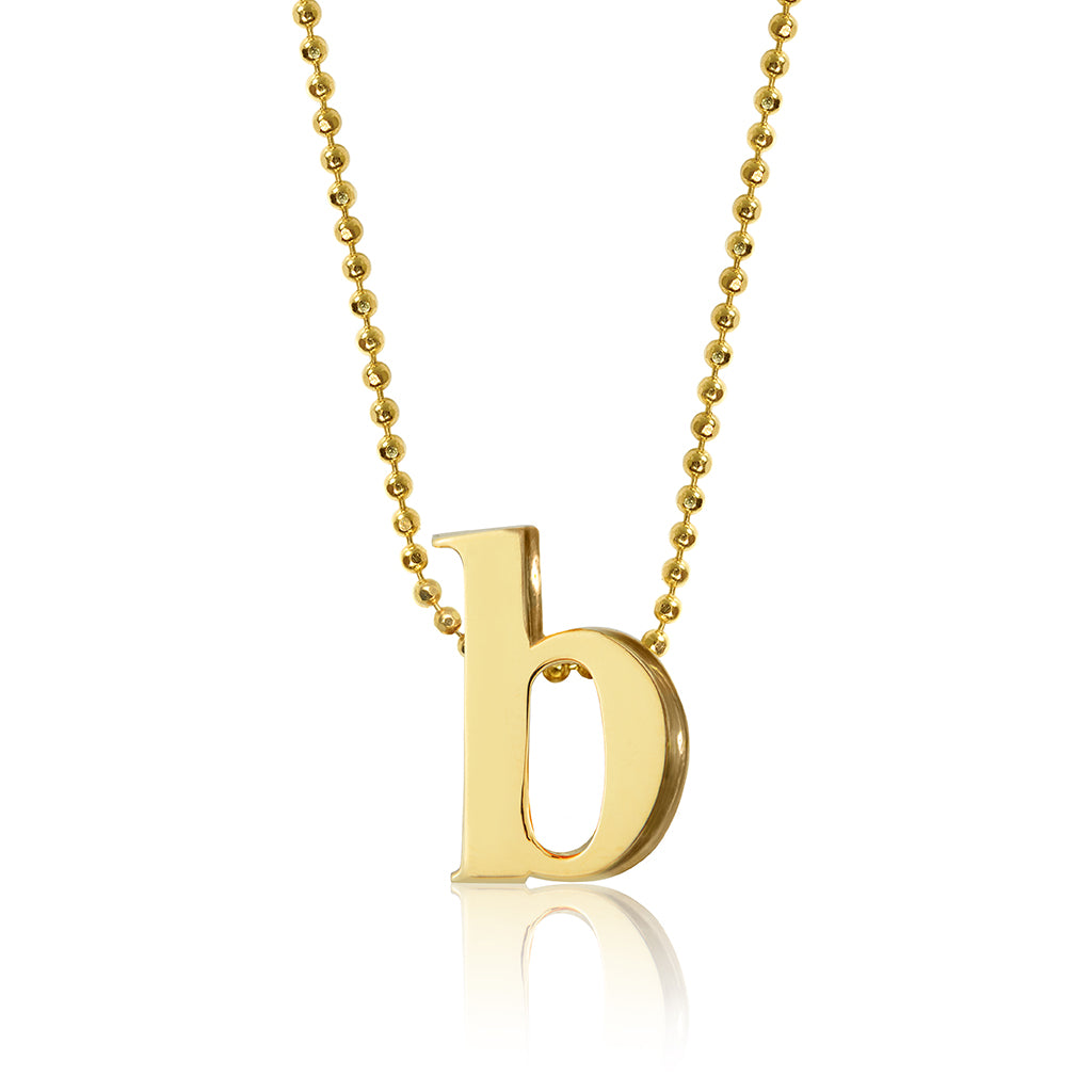 Alex Woo Little Letter Charm Necklace  in 18K Yellow Gold