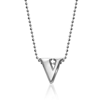 Alex Woo Letter V Initial Charm Necklace in Gold Diamonds