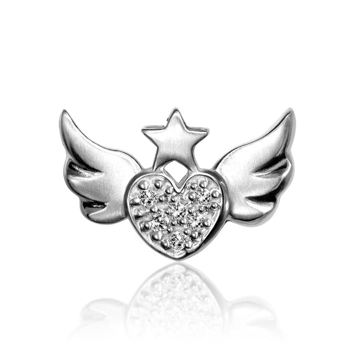 Alex Woo Rock Star Heart with Wings Charm Necklace