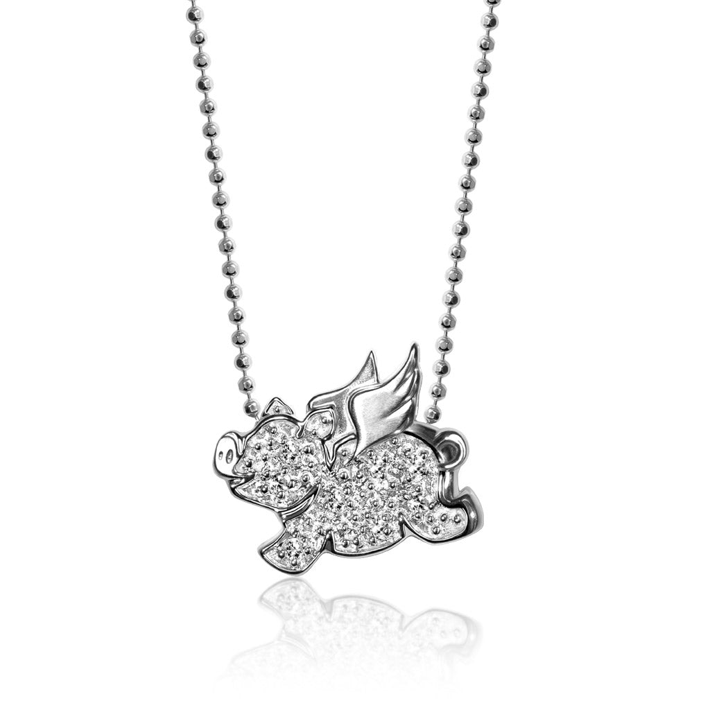 Alex Woo Zodiac Flying Pig Charm Necklace