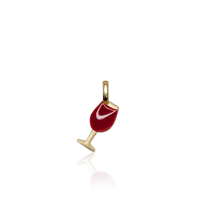 Alex Woo Mini Additions Wine Glass Charm Sterling Silver Wine Enamel / 20 inch