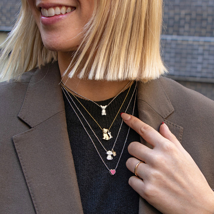 Alex Woo Pet Maltese Charm Necklace