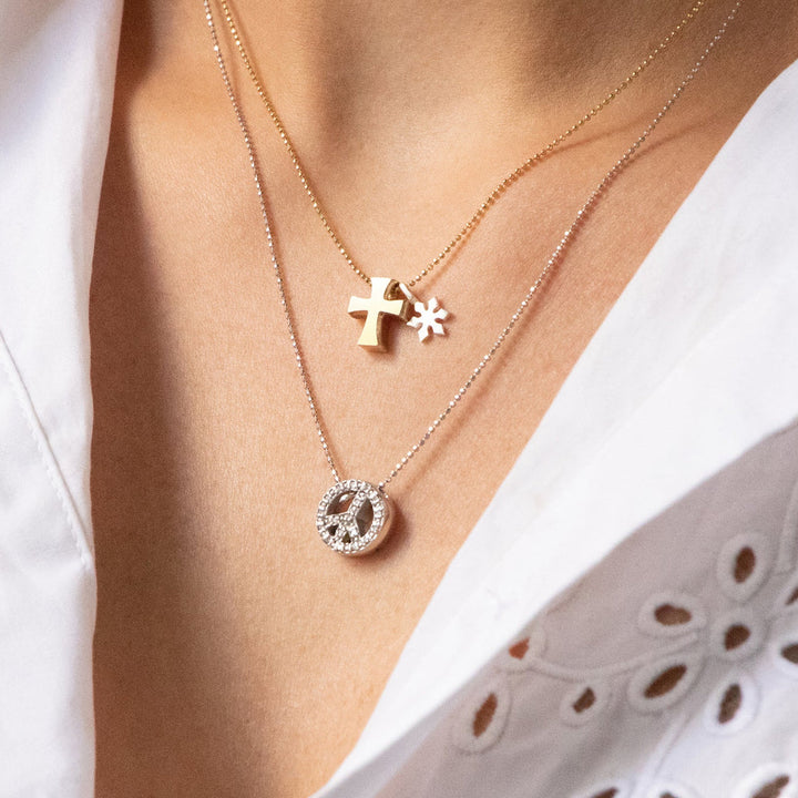 Alex Woo Activist Peace Sign Charm Necklace