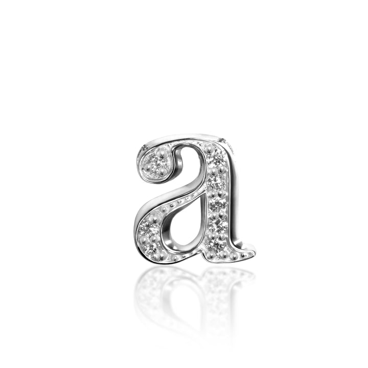 Alex Woo 14kt white Gold Diamond Letter Charm Necklace