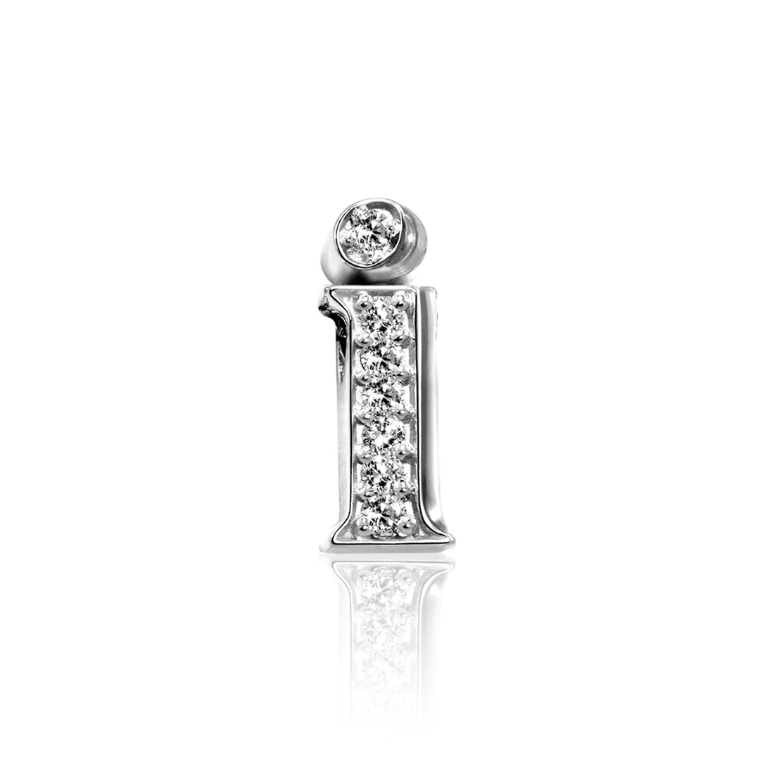 Alex Woo 14kt white Gold Diamond Letter Charm Necklace