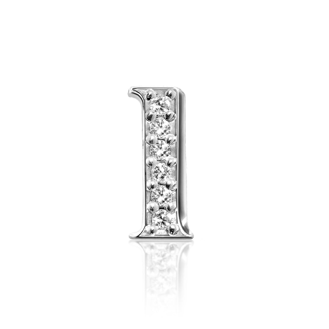 Alex Woo 14kt white Gold Diamond Letter Charm Necklace