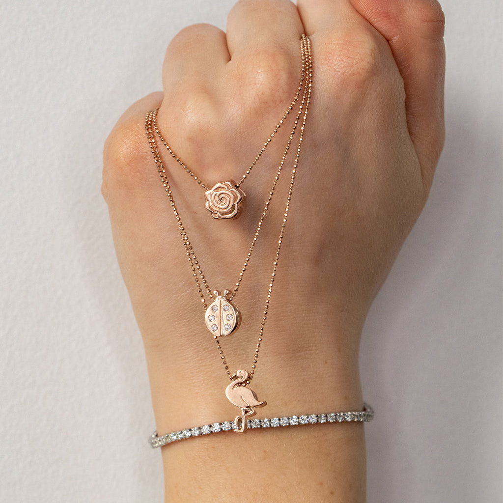 Alex Woo Seasons Rose Charm Necklace