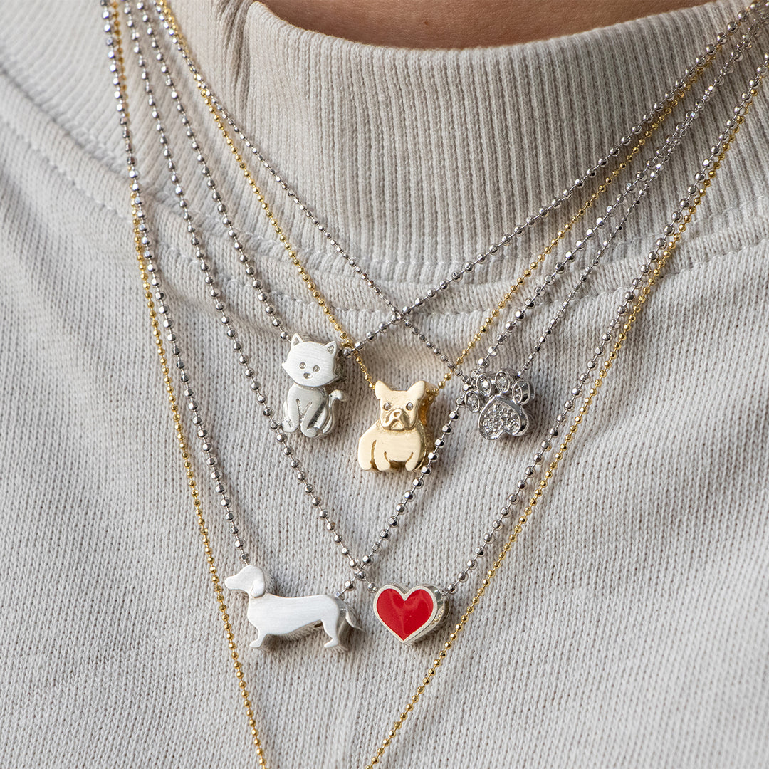 Alex Woo Pet Frenchie Charm Necklace