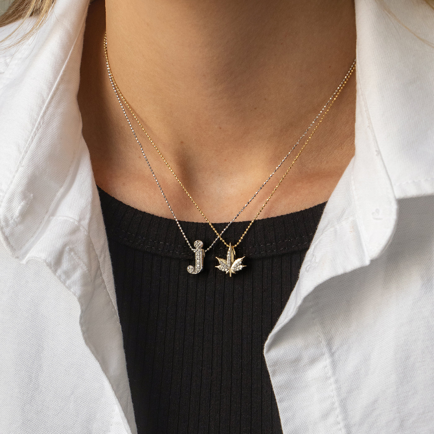 Alex Woo Weed Leaf Charm Necklace