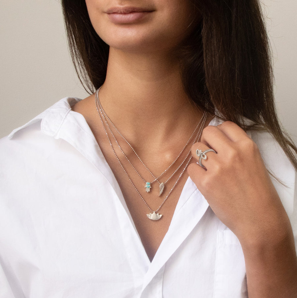 Alex Woo Faith Wing Charm Necklace