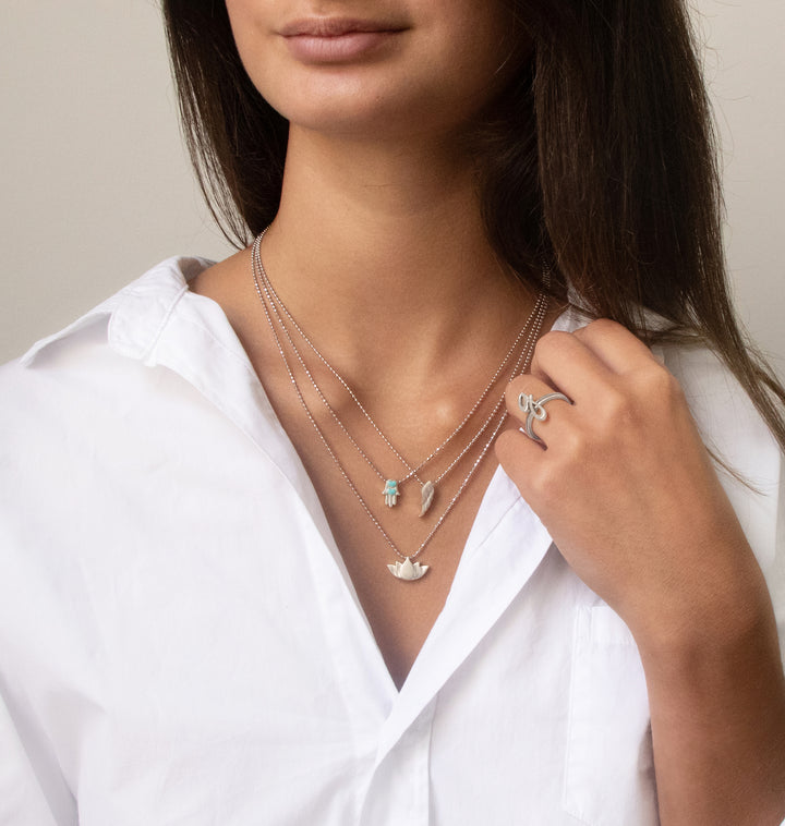 Alex Woo Faith Lotus Blossom Charm Necklace