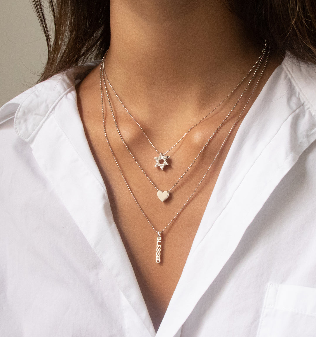 Alex Woo Faith Star of David Charm Necklace