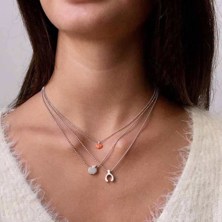 Alex Woo Luck Wishbone Charm Necklace