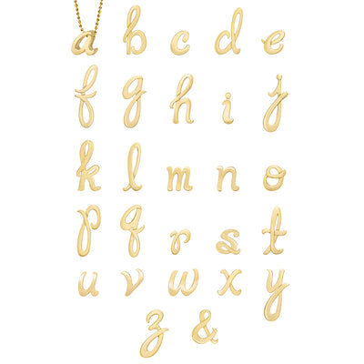 Alex Woo Autograph Letter Necklace in 18K Yellow Gold