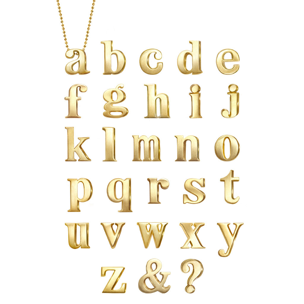 Alex Woo Little Letter Charm Necklace  in 18K Yellow Gold