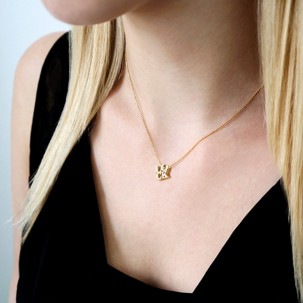 Alex Woo Luck LUCK Charm Necklace