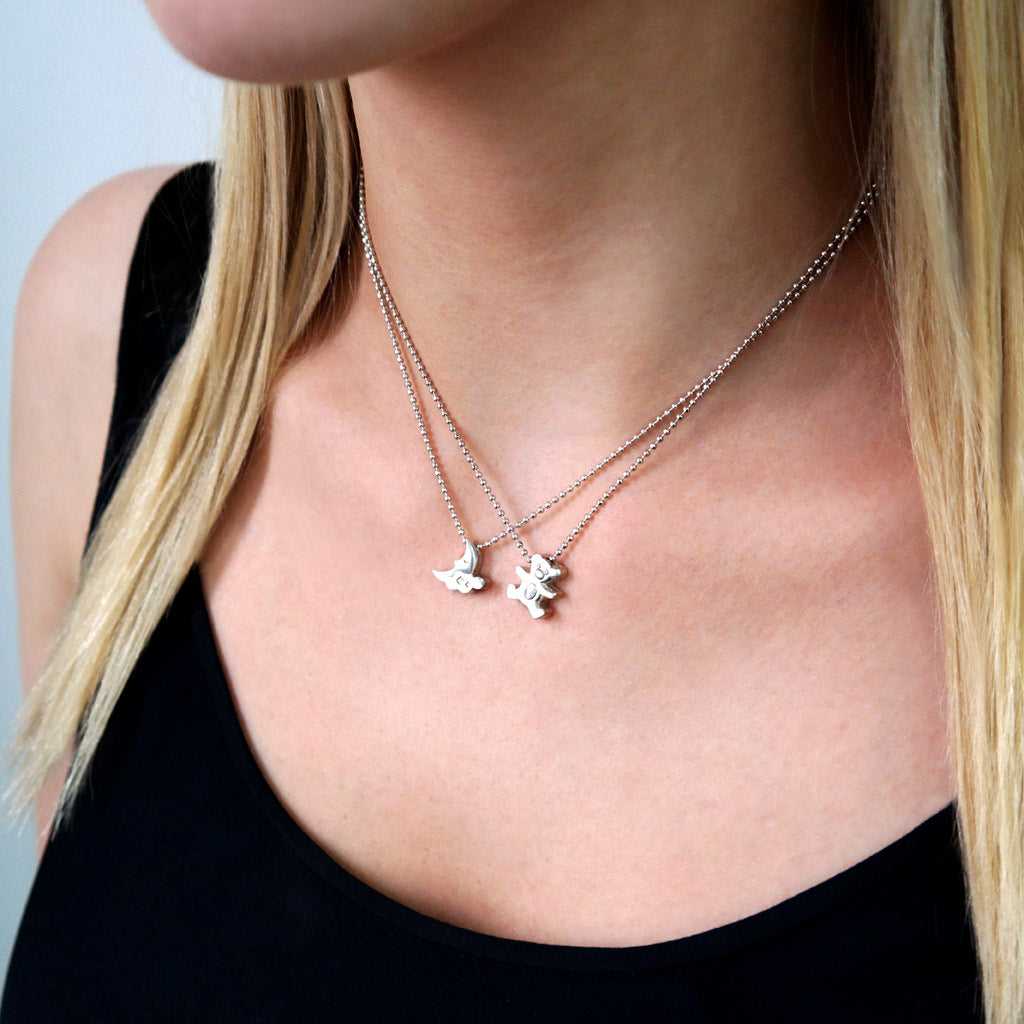 Alex Woo Baby Moon Cloud Charm Necklace