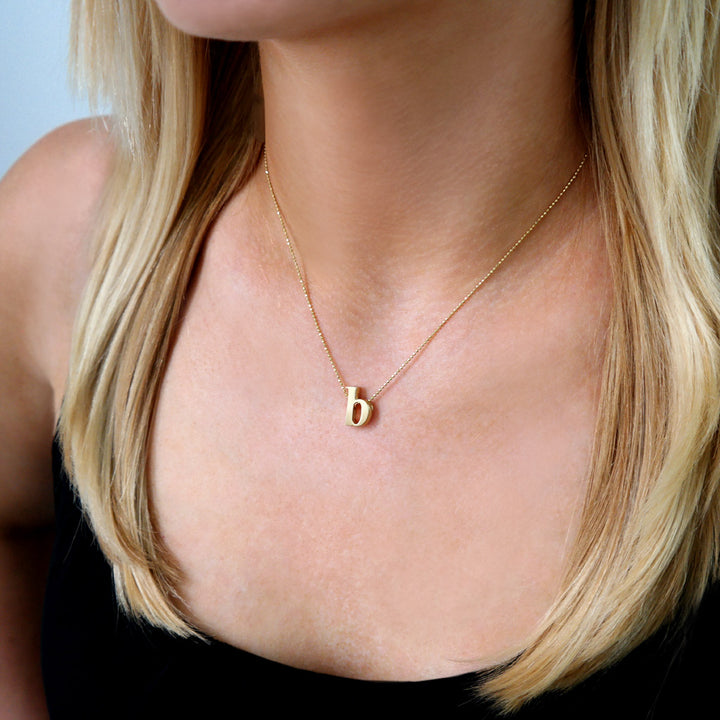 Alex Woo 14kt Yellow Gold Letter B initial Necklace