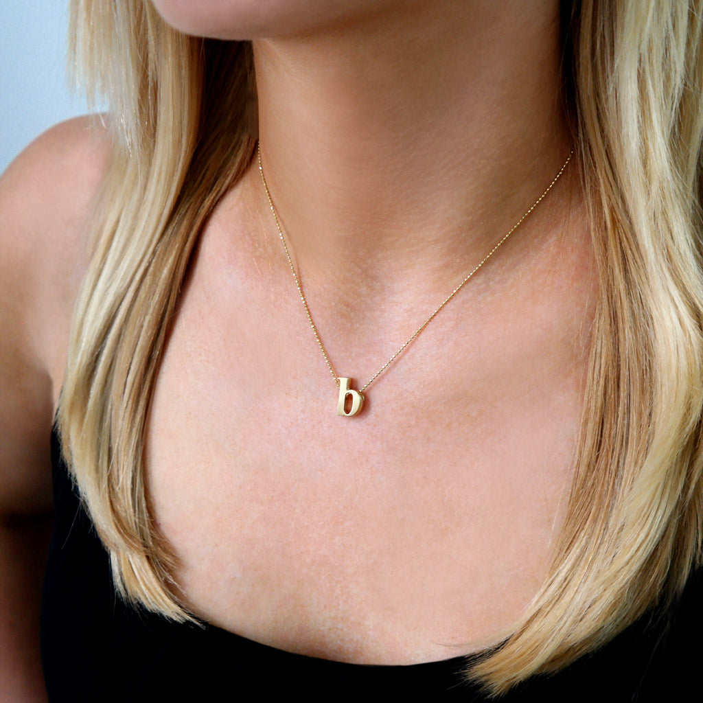 Alex Woo 14kt Yellow Gold Letter B initial Necklace