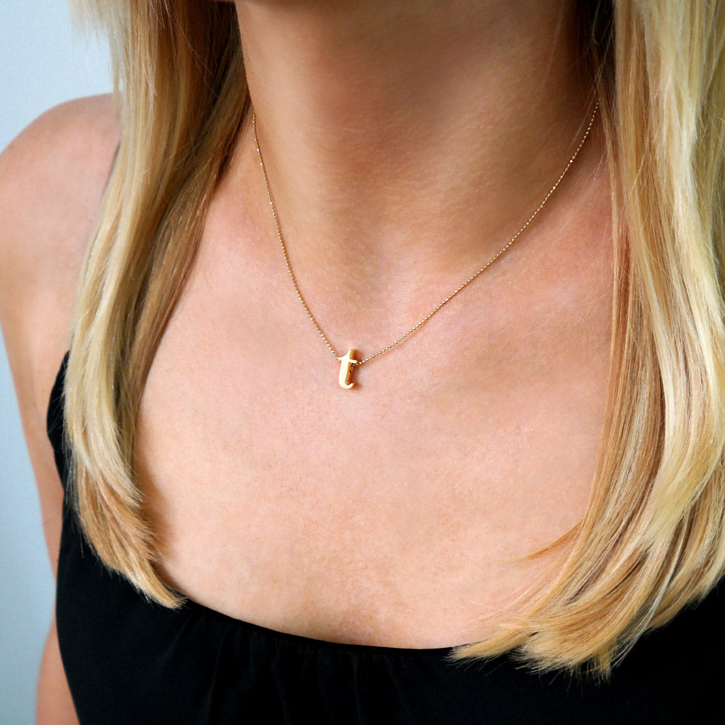 Alex Woo Letter T Initial Charm Necklace