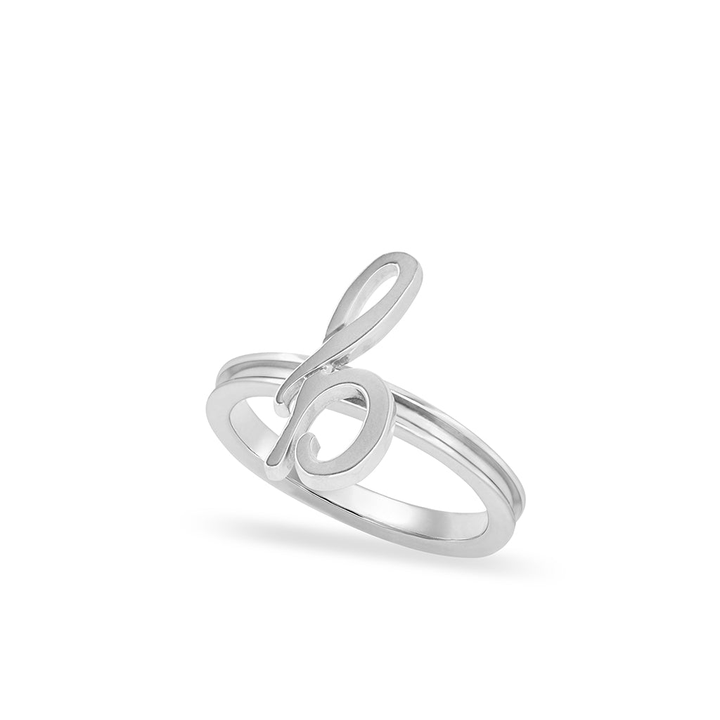 Sterling Silver Autograph B Ring