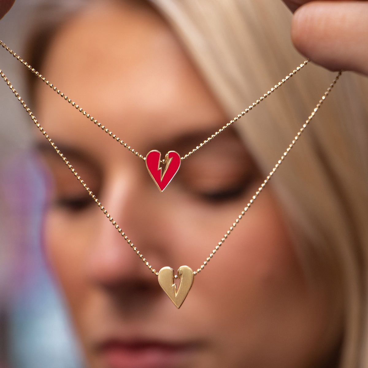 Broken heart initial discount necklace