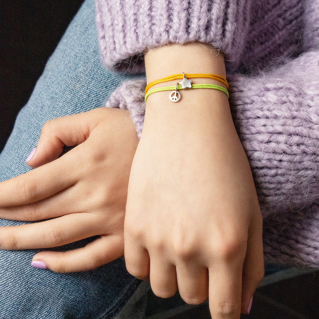 Blue Cord Bracelet with Sterling Silver Mini Baseball