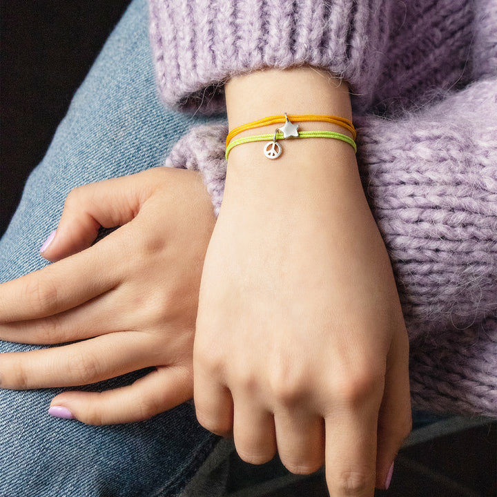 Blue Cord Bracelet with Sterling Silver Mini Baseball