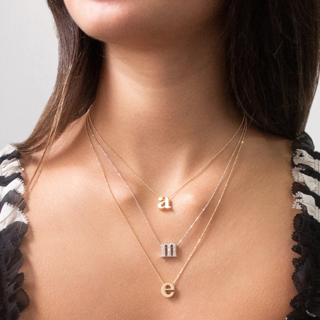 Alfred & Vincent Sterling Silver Rhodium Pendant – Initial Letter A Cursive With CZ Crystal – 16-24" Chain