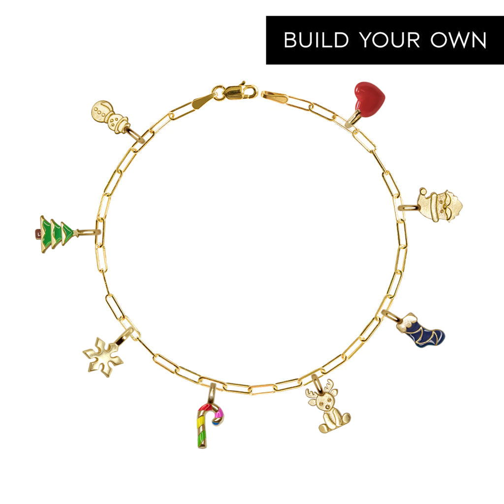 Mini Additions™ Holiday Paperclip Bracelet in 14kt Yellow Gold