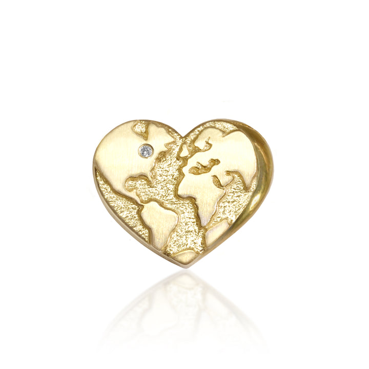 Alex Woo Activist Heart Globe Charm Necklace
