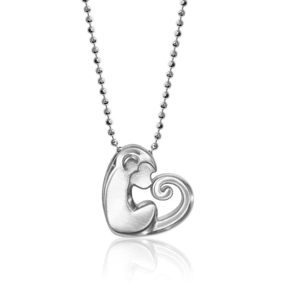 Sterling Silver Activist Love Monkey Pendant Necklace