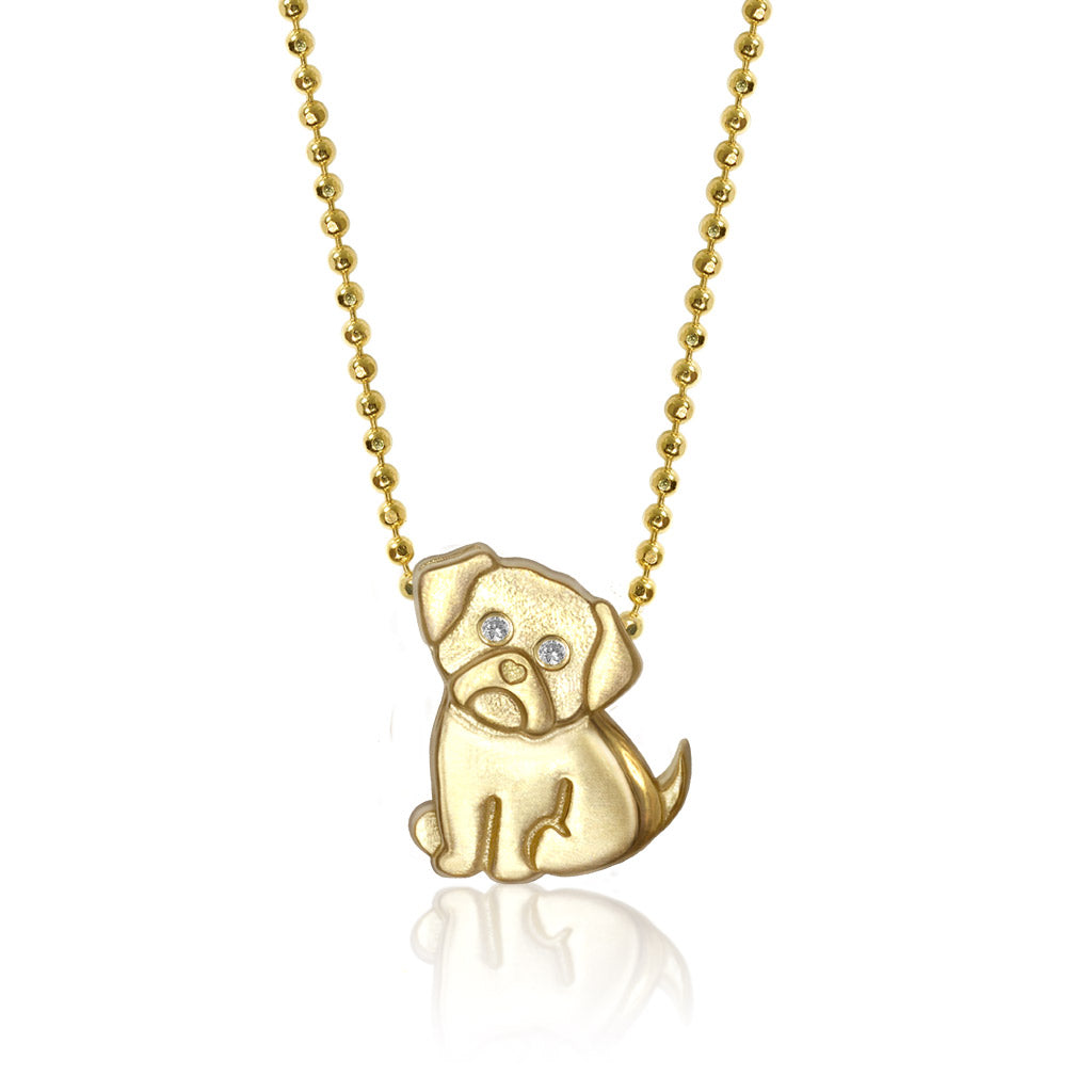 Pug Puppy Dog Enamel Charms - 33mm Gold Plated Pendants - Xanadu Designs - Pick Qty