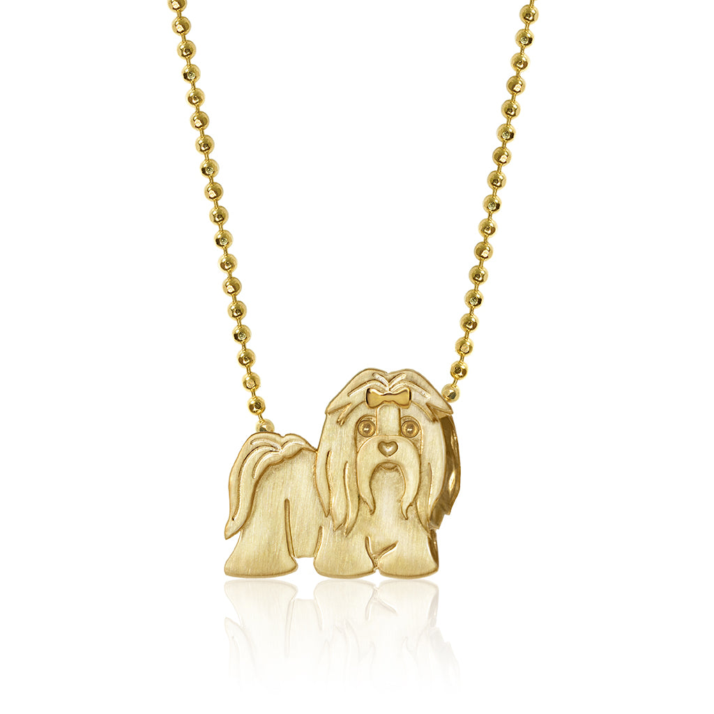 Retro Shih Tzu Dog Pendant Necklace – Alloy Charm, Unisex, Long Chain 20.6 Inch