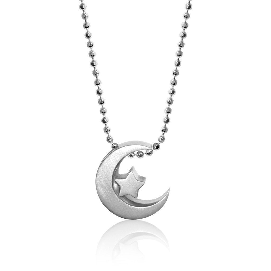 Alex Woo Faith Crescent Moon Charm Necklace