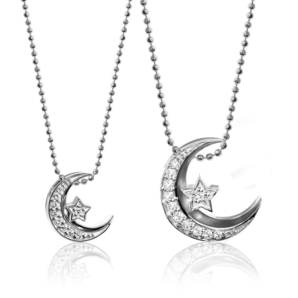 Alex Woo Faith Crescent Moon Charm Necklace