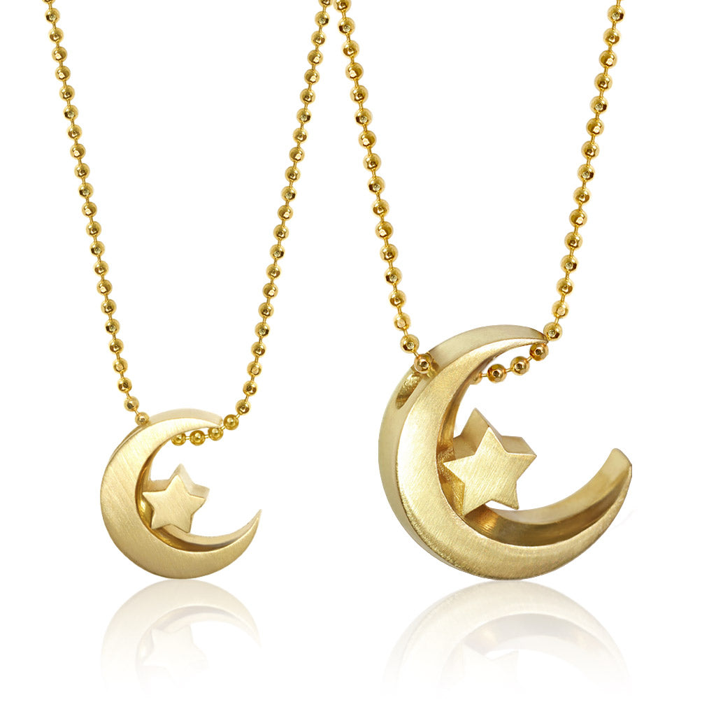 Alex Woo Faith Crescent Moon Charm Necklace